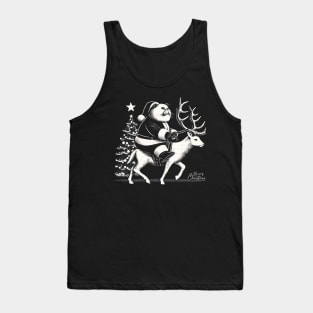 Funny Cat Santa Merry Christmas Vintage Tank Top